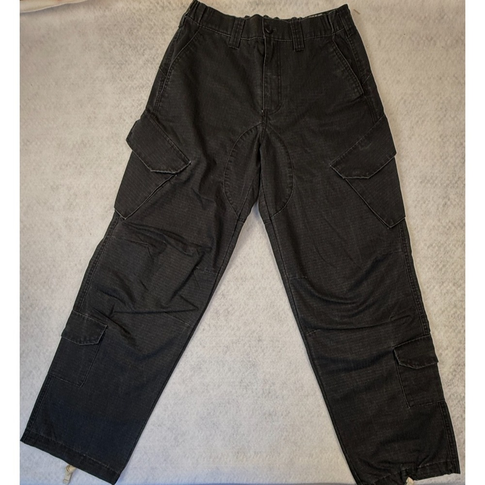 LCKR Cargo Pants Mens Small Black Ripstop Relaxed Fit Utility Streetwear NWT